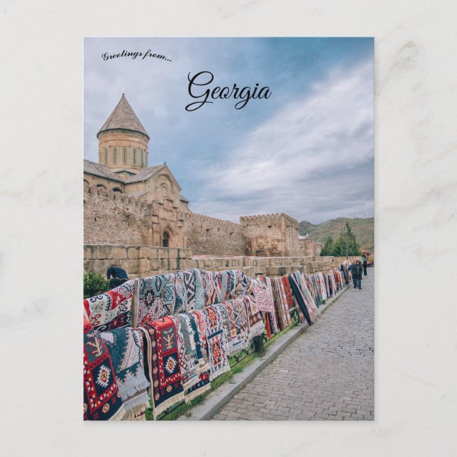 Carte Postale Présentation de tapis à Mtskheta (Devant)