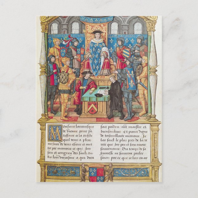 Carte Postale Présentation des Mémoires à Louis XI (Devant)