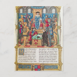 Carte Postale Présentation des Mémoires à Louis XI