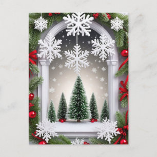 Carte Postale Présentation festive de Noël en vitrine