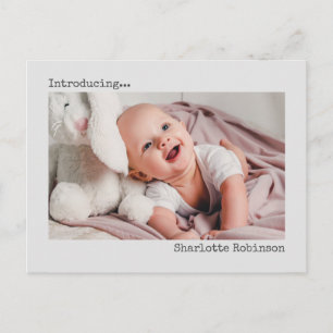 Carte Postale Présentation   Nouvelle photo minimaliste pour béb
