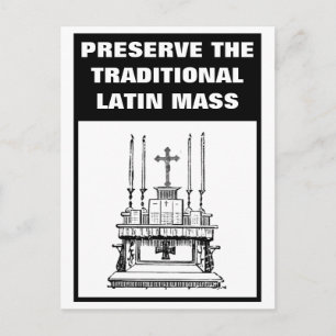 CARTE POSTALE PRÉSERVER LA MESSE LATINE TRADITIONNELLE CATHOLIQU