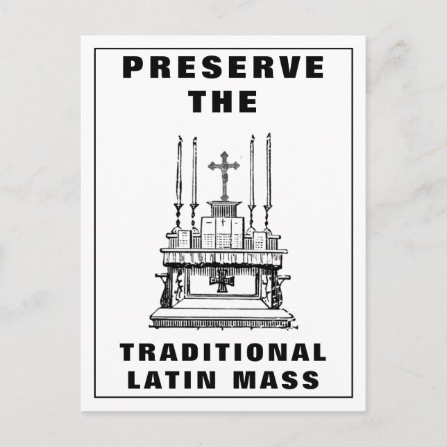 Carte Postale Préserver l'autel de la messe latine traditionnell (Devant)