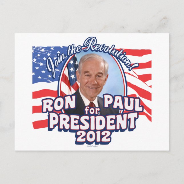Carte Postale Président 2012 de Ron Paul (Devant)