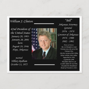 Carte Postale Président Bill Clinton