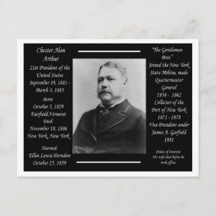 Carte Postale Président Chester Alan Arthur