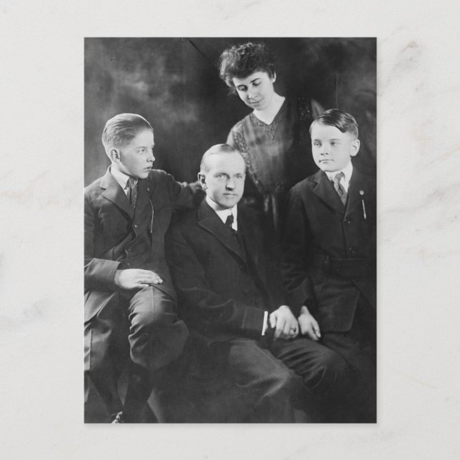 Carte Postale Président Coolidge et famille (Devant)