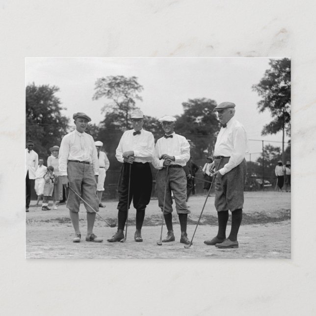 Carte Postale Président Harding Golf Foursome, années 1920 (Devant)