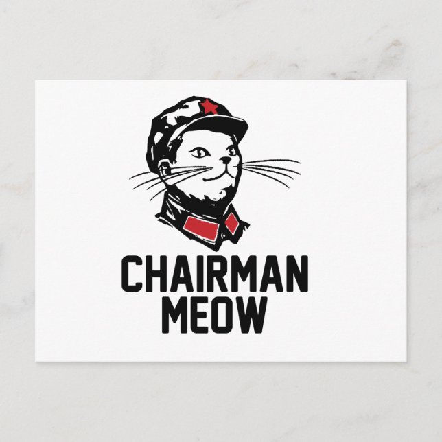 Carte Postale Président Meow (Mao) Design (Devant)