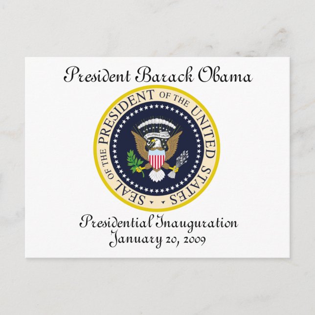 Carte Postale PRÉSIDENTE OBAMA Inauguration Commémoration (Devant)