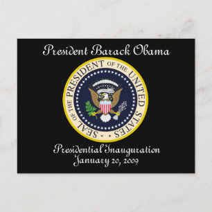 Carte Postale PRÉSIDENTE OBAMA Inauguration Commémoration