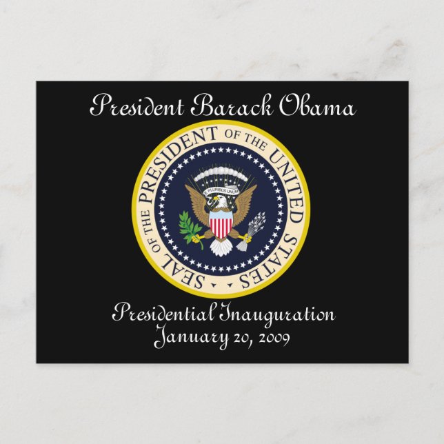 Carte Postale PRÉSIDENTE OBAMA Inauguration Commémoration (Devant)