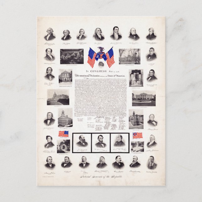 Carte Postale Présidents politiques vintages (Devant)