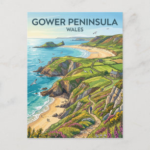 Carte Postale Presqu'île de Gower au Pays de Galles