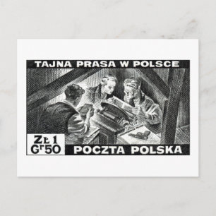 Carte Postale Presse souterraine polonaise 2ème guerre mondiale