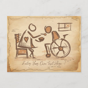 Carte Postale Prestataire de soins à la personne âgée de style v