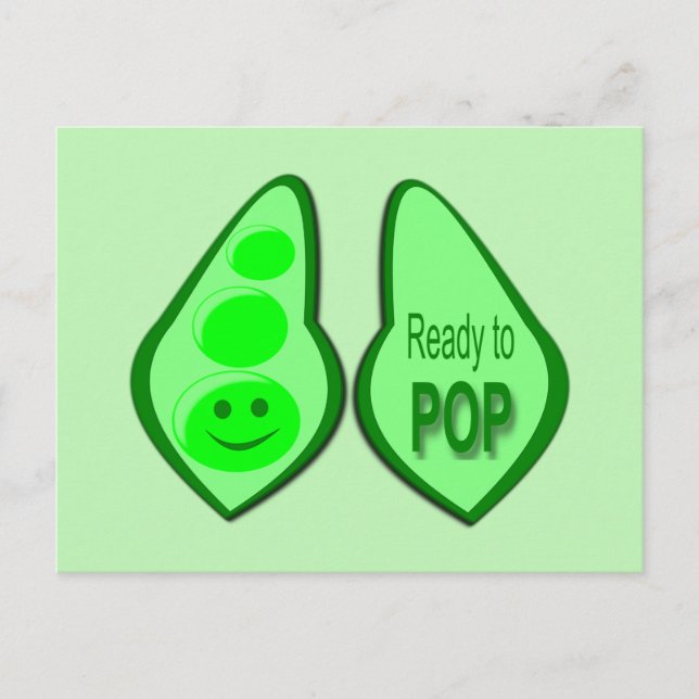 Carte Postale Prêt à éclore petit pois vert enceinte (Devant)