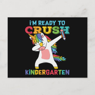 Carte Postale Prêt à écraser la maternelle Licorne École adorabl