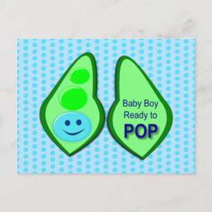 Carte Postale Prêt pour la pop Baby Boy Pea Blue