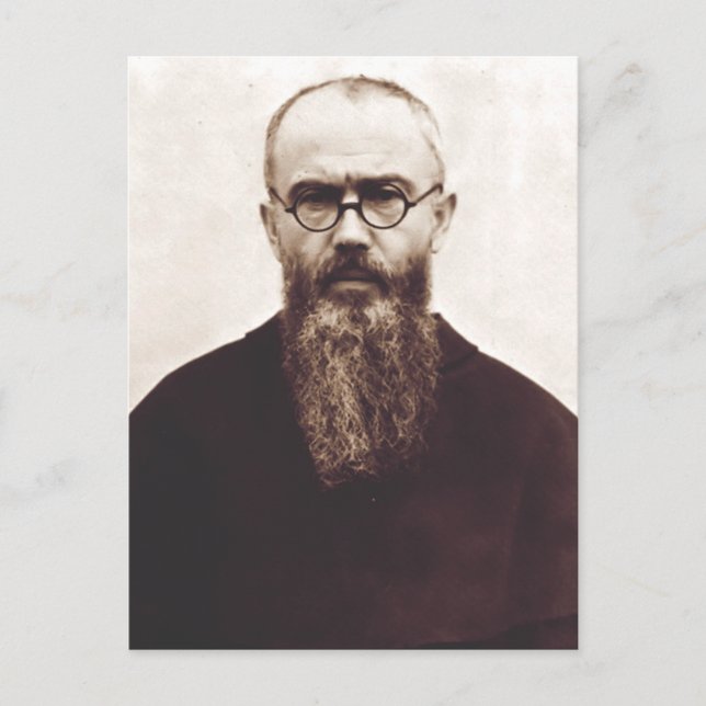 Carte Postale Prêtre catholique polonais Saint Maximilian Kolbe (Devant)