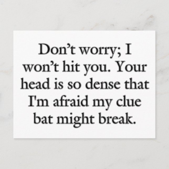 Carte Postale Prévention de la violence : Allez-y et je ne vous  (Devant)