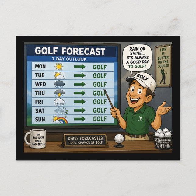 Carte Postale Prévisions de golf (Devant)