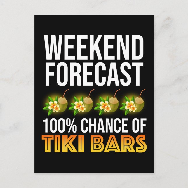 Carte Postale Prévisions de week-end - 100% de chances de bars T (Devant)