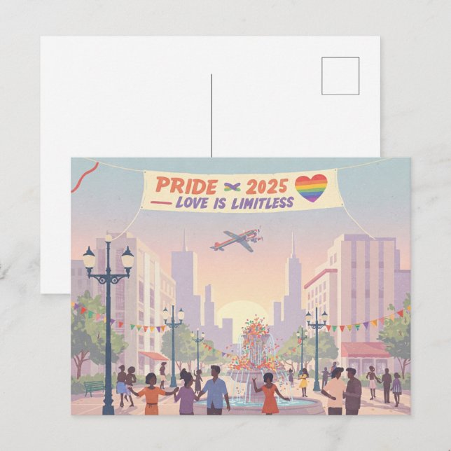 Carte Postale 'Pride 2025 - L'Amour Est Sans Limite' (Devant / Derrière)