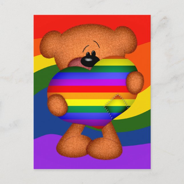 Carte Postale Pride Coeur Teddy Ours (Devant)