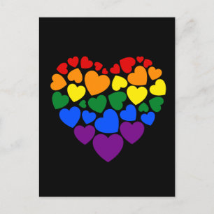 Carte Postale Pride- gay arc-en-ciel coeur de l'amour