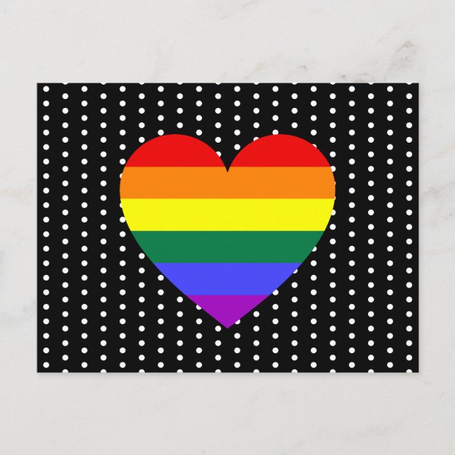 Carte Postale Pride LGBT Coeur arc-en-ciel (Devant)