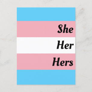 Carte Postale Pride transgenre de She Her