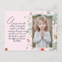 Prière de sagesse personnalisée avec photo, nom. .