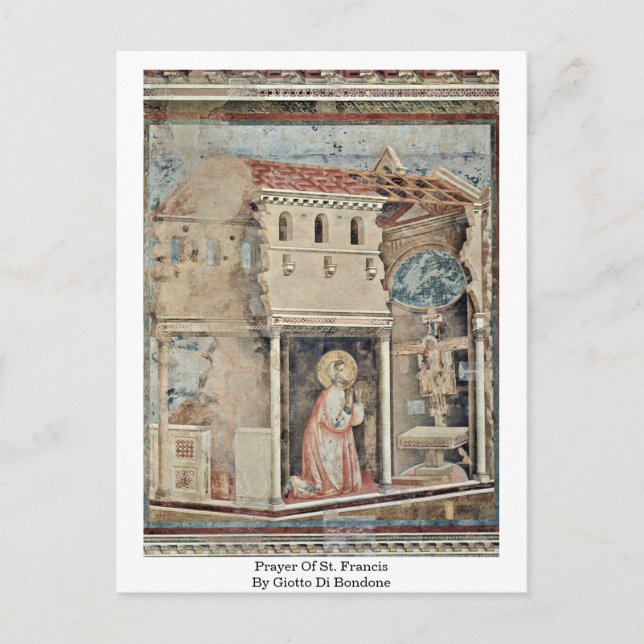 Carte Postale Prière De Saint François Par Giotto Di Bondone (Devant)