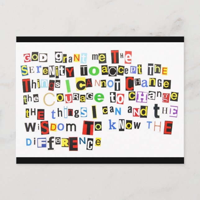 Carte Postale Prière de sérénité (Devant)