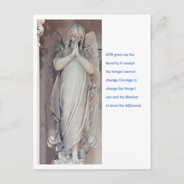 Carte Postale Prière de sérénité avec Angel (Devant)