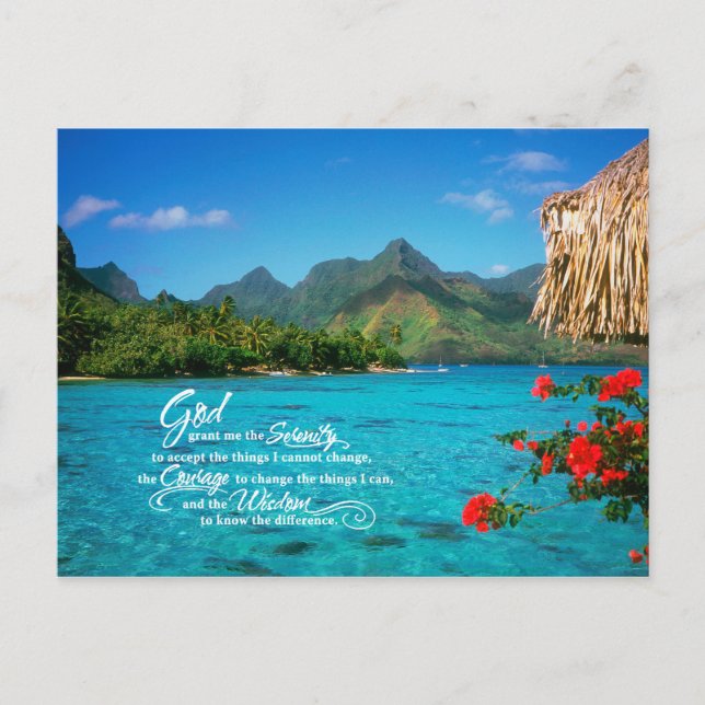 Carte Postale Prière de sérénité & Bora Bora (Devant)
