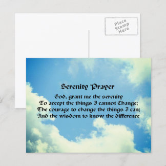Carte Postale Prière de sérénité Ciel bleu Inspiration