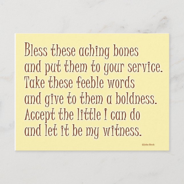 Carte Postale Prière humoristique (Devant)