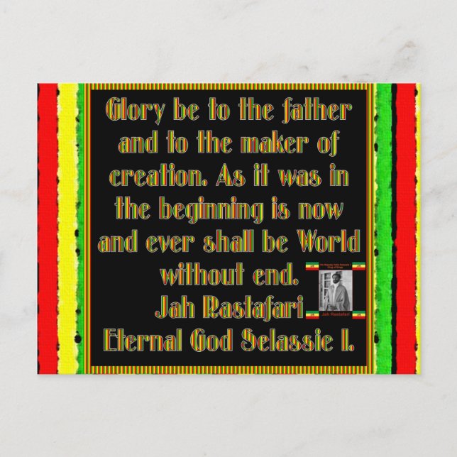 Carte Postale Prière Rasta récitée avant la cérémonie de tabagis (Devant)
