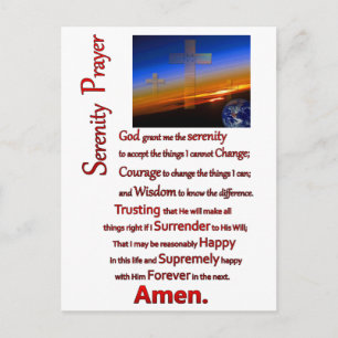 Carte Postale Prière Sérénité Dans L'Espace Rouge