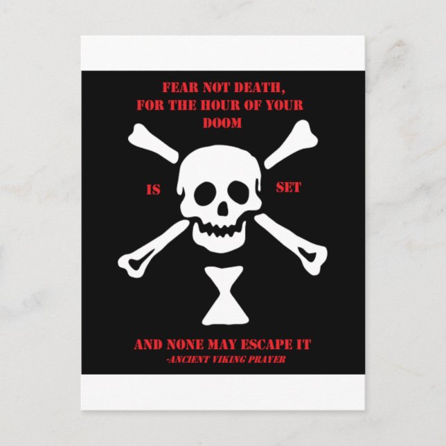Carte Postale Prière Viking Ancienne...Peur Pas La Mort (Devant)