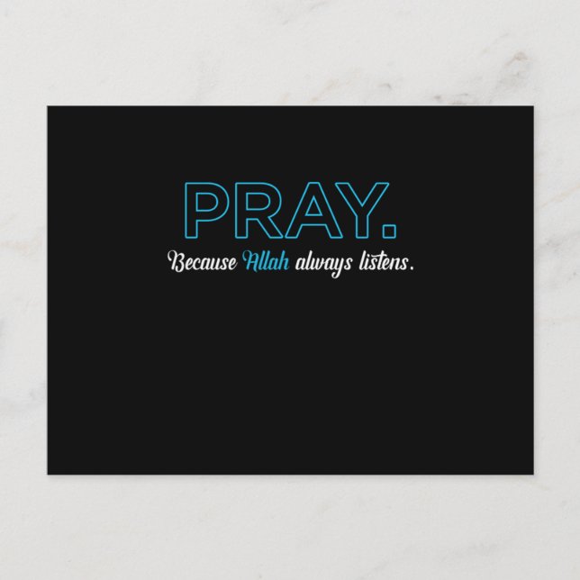 Carte Postale Priez Allah Écoute Toujours Musulman Islam Namaz C (Devant)