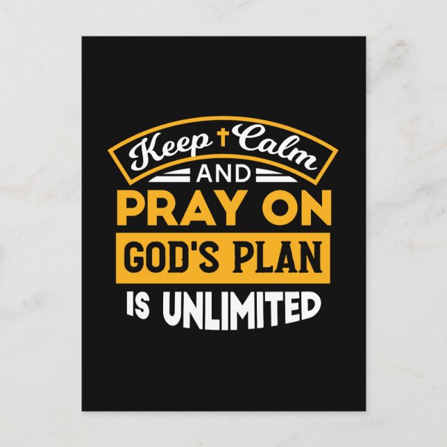 Carte Postale Priez et faites confiance au plan illimité de Dieu (Devant)