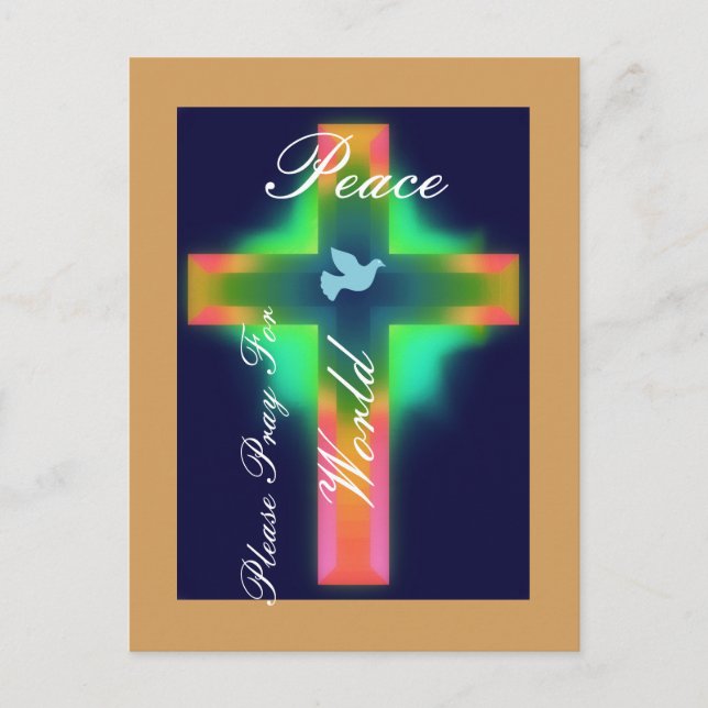 Carte Postale priez pour la paix mondiale (Devant)