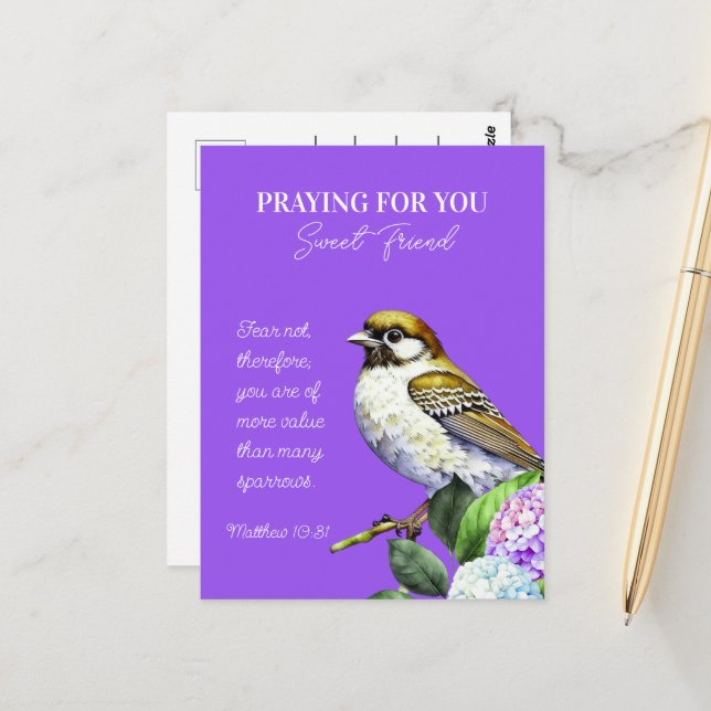 Carte Postale Priez Pour Vous Mon Ami Doux (Devant/Arrière en situation)