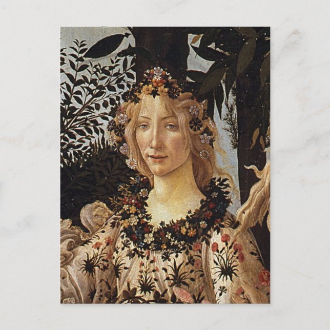 Carte Postale Primavera, détail de Flora par Sandro Botticelli (Devant)