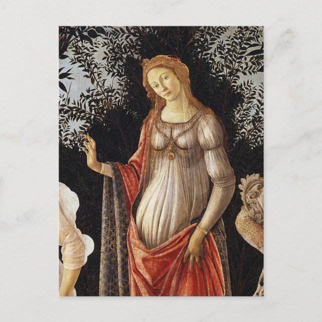 Carte Postale Primavera, détails de Vénus par Sandro Botticelli (Devant)