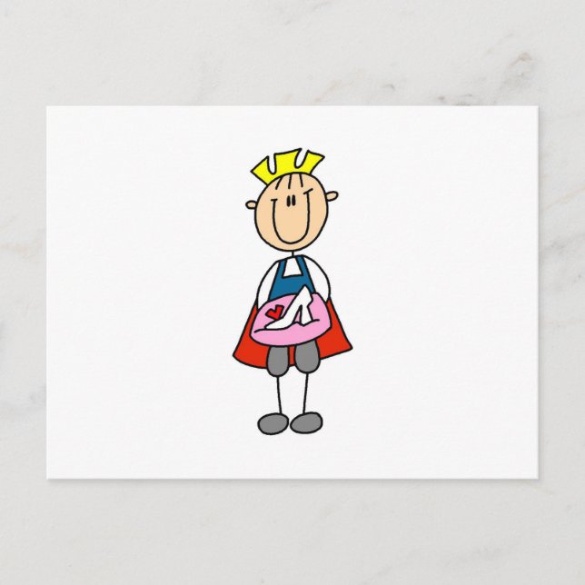Carte Postale Prince Avec Chaussure En Verre (Devant)