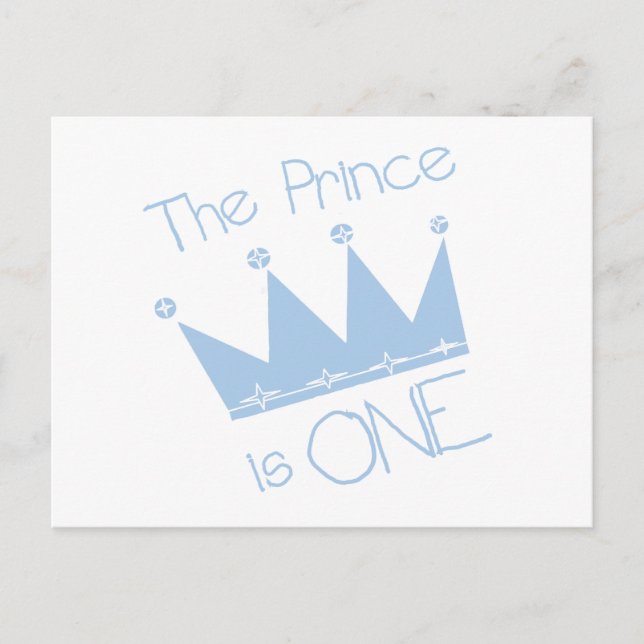Carte Postale Prince Crown 1er Anniversaire Tshirts et cadeaux (Devant)
